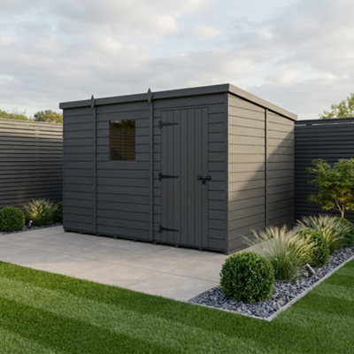 B&Q -  9X8 Pent Composite Shed (Single DoorWith Windows)