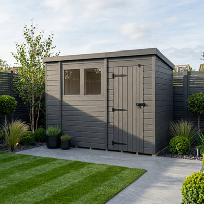 B&Q -  10X4 Pent Composite Shed (Single DoorWith Windows)