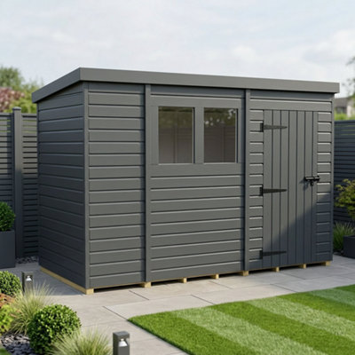 B&Q -  10X6 Pent Composite Shed (Single DoorWith Windows)