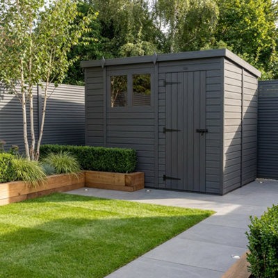 B&Q -  10X8 Pent Composite Shed (Single DoorWith Windows)