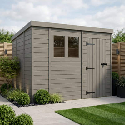 B&Q -  10X9 Pent Composite Shed (Single DoorWith Windows)