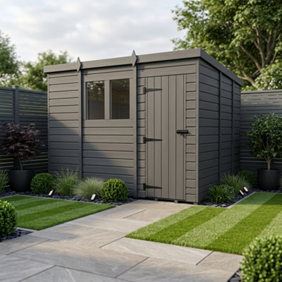B&Q -  11X9 Pent Composite Shed (Single DoorWith Windows)