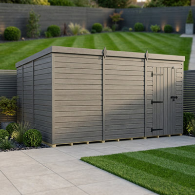 B&Q -  12X9 Pent Composite Shed (Single DoorNo Windows)