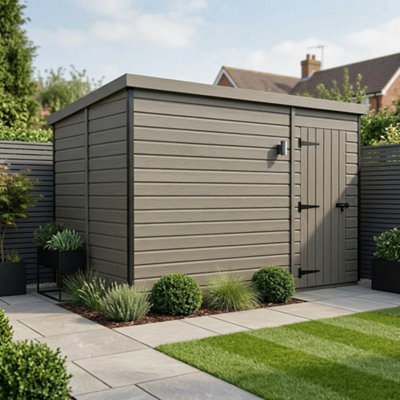 B&Q -  13X9 Pent Composite Shed (Single DoorNo Windows)