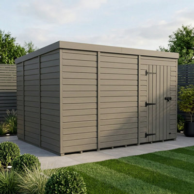 B&Q -  13X10 Pent Composite Shed (Single DoorNo Windows)