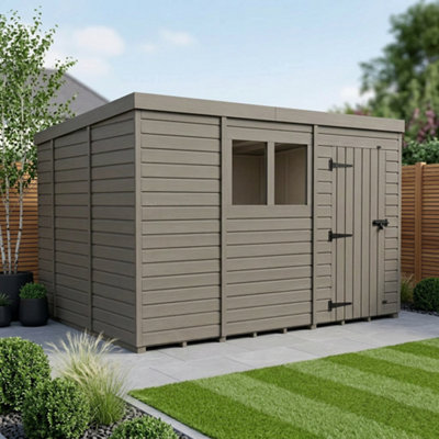 B&Q -  13X10 Pent Composite Shed (Single DoorWith Windows)