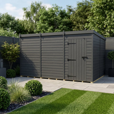 B&Q -  14X8 Pent Composite Shed (Single DoorNo Windows)
