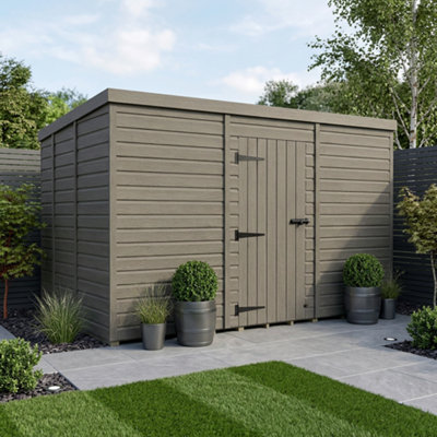 B&Q -  14X9 Pent Composite Shed (Single DoorNo Windows)