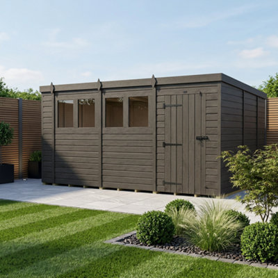 B&Q -  15X9 Pent Composite Shed (Single DoorWith Windows)