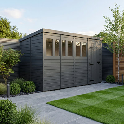B&Q -  16X9 Pent Composite Shed (Single DoorWith Windows)