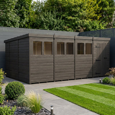 B&Q -  16X10 Pent Composite Shed (Single DoorWith Windows)