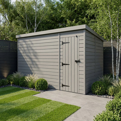 B&Q -  17X9 Pent Composite Shed (Single DoorNo Windows)