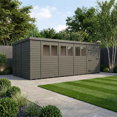 B&Q -  18X9 Pent Composite Shed (Single DoorWith Windows)