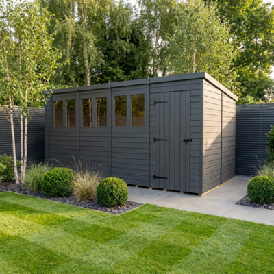 B&Q -  18X10 Pent Composite Shed (Single DoorWith Windows)