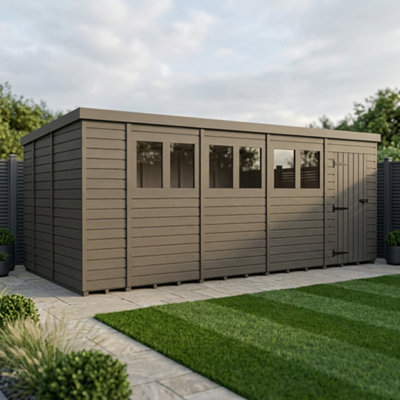 B&Q -  19X9 Pent Composite Shed (Single DoorWith Windows)