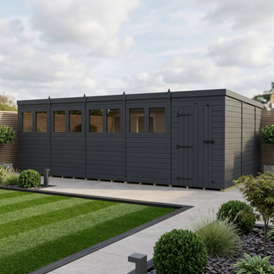 B&Q -  20X10 Pent Composite Shed (Single DoorWith Windows)
