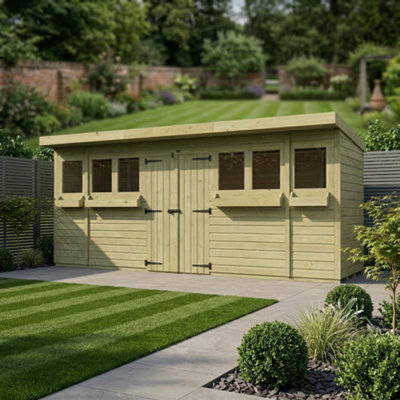B&Q - 16 X 4 Pent Summer ShedDiy Sheds