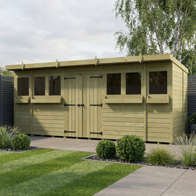 B&Q - 16 X 7 Summer Pent ShedDiy Sheds