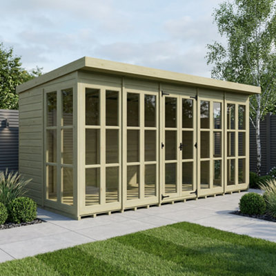 B&Q -  20 X 7 Georgian Window Pent Summer House