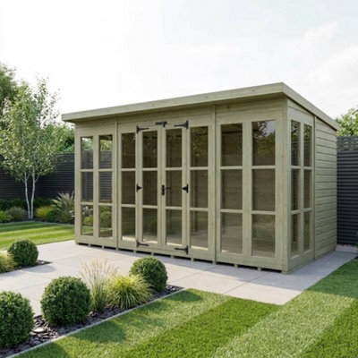 B&Q -  20 X 8 Georgian Window Pent Summer House