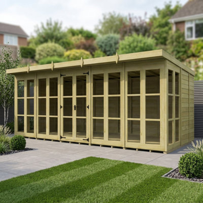 B&Q -  20 X 9 Georgian Window Pent Summer House