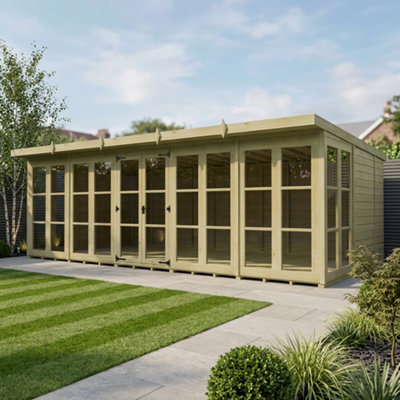 B&Q -  20 X 10 Georgian Window Pent Summer House