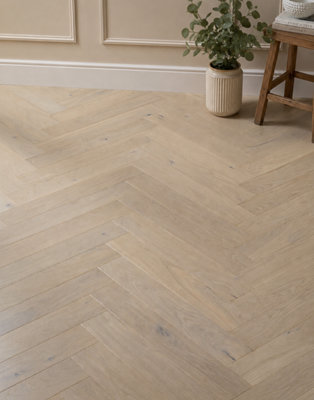Barlinek Elterwater Parquet 14mm Herringbone Engineered Wood FlooringCappuccino Oak