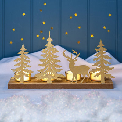  - Mysmartbuy Forest Reindeer Silhouette Tealight Holder