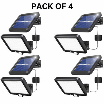 B&Q 4 Pack Solar Led Security Lights Motion Sensor Outdoor Wall Lamps