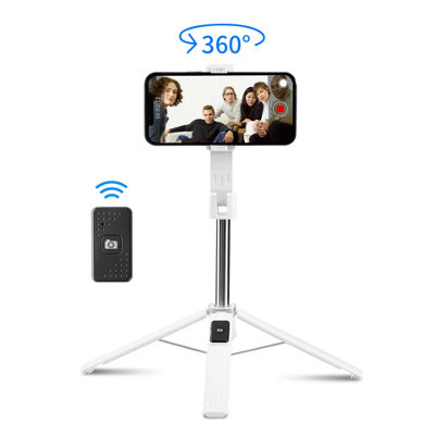 B&Q Selfie Stick Tripod Bluetooth Remote Phone Holder 102Cm Extendable Stand For Iphone Samsung White