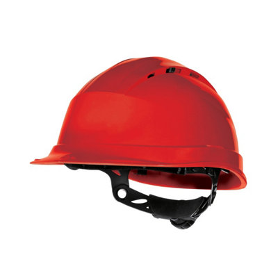 Delta Plus Quartz Rotor Ventilated Safety Work Helmet Red (One Size) from B&Q