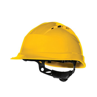 Delta Plus Quartz Rotor Ventilated Safety Work Helmet Yellow (One Size) from B&Q