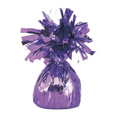 Unique Party Metallic Foil Tel Balloon Weight Lavender (One Size) from B&Q