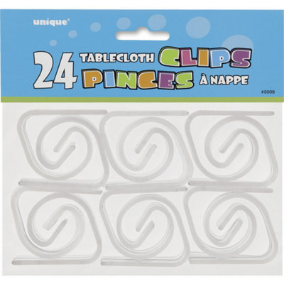 Unique Party Tablecover Clips Clear (One Size) from B&Q