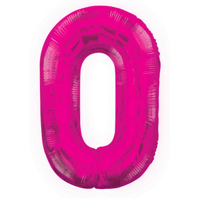 Unique Party 34 Inch Pink Glitz Number Balloon (0-9) Pink (0) from B&Q