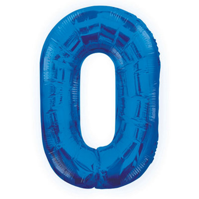 Unique Party 34 Inch Blue Glitz Number Balloon (0-9) Blue (9) from B&Q