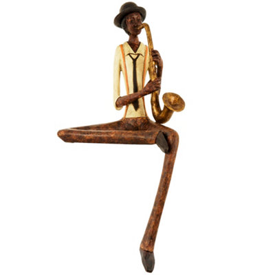 Hill Interiors Sitting Jazz Band Saxophonist Brown/cream (One Size) from B&Q