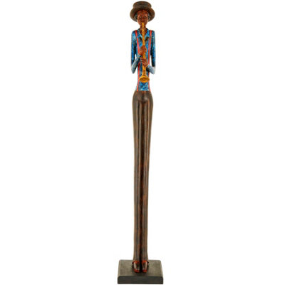 Hill Interiors Unisex Brown Standing Jazz Band Trumpeter In - Image 7