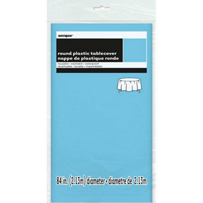 Amscan Round Plastic Party Tablecover Powder Blue (One Size) from B&Q