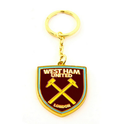 West Ham Fc Official Metal Football Crest Keyring Claret (One Size) from B&Q
