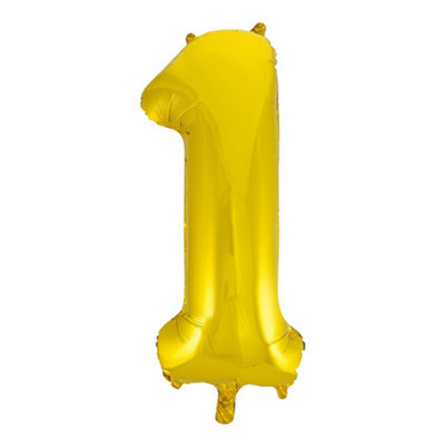 Unique Party 34 Inch Gold Glitz Number Balloon (0-9) Gold (0) from B&Q