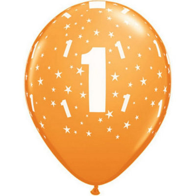 Qualatex 11 Inch Multicoloured Latex Birthday Number Balloons (Age 1-100) Multicoloured (65) from B&Q