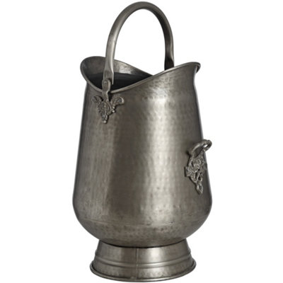 B&Q -  Traditional Antique Pewter Metal Coal/log Bucket Silver (One Size)