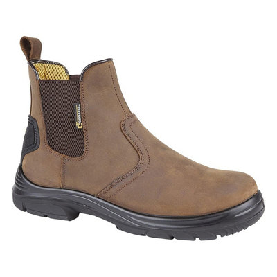 Grafters Mens Super Wide Eeee Fitting Pull On Safety Dealer Boots Dark Brown (9 Uk) from B&Q