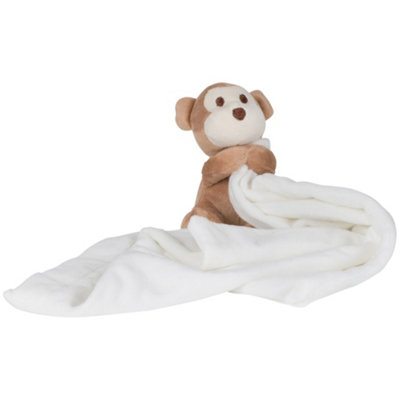  - Mumbles Baby Boys/girls Plush Monkey Comforter Blanket Cream/brown (One Size)