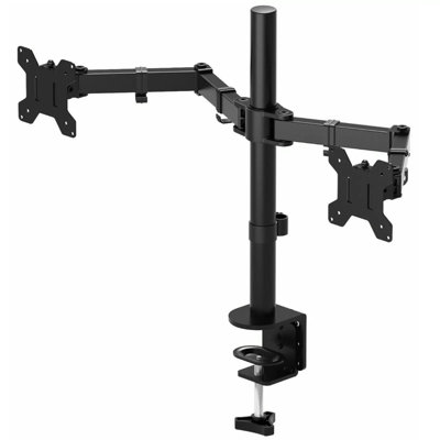 Gr8 Home Double Twin Arm Desk Mount Tv Lcd Monitor Computer Screen Bracket Dual 13"-27" from B&Q