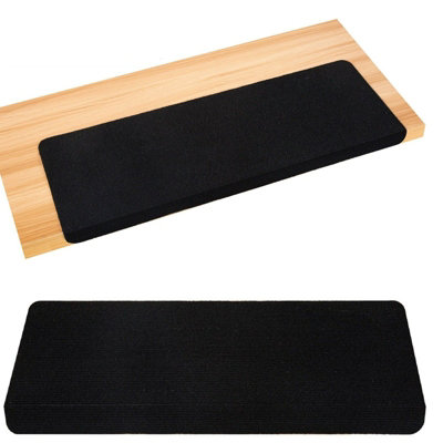 Gr8 Home Rectangular 15 Pcs Carpet Stair Treads Floor Mat Protection Cover Step Staircase Black from B&Q