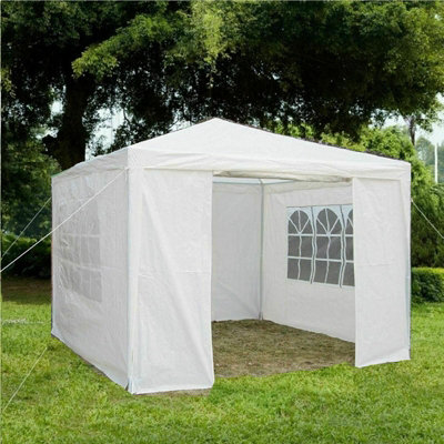 B&Q -  White Gazebo Marquee Awning Beach Party Camping Tent Canopy 3 X 3M