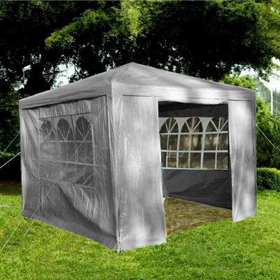 B&Q -  Grey Gazebo Marquee Awning Beach Party Camping Tent Canopy 3 X 3M