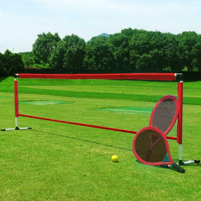 Rexco Unisex Red Garden Tennis Starter Play Set Kids Outdoor Fun Game Bat Racket Ball Net Stand In - Image 3